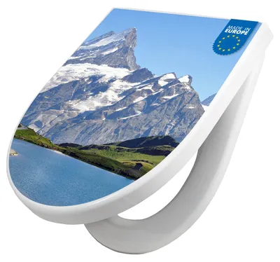 Produktbild von WC Sitz mit Absenkautomatik D Form Motiv Alpen [TDW3 10089]