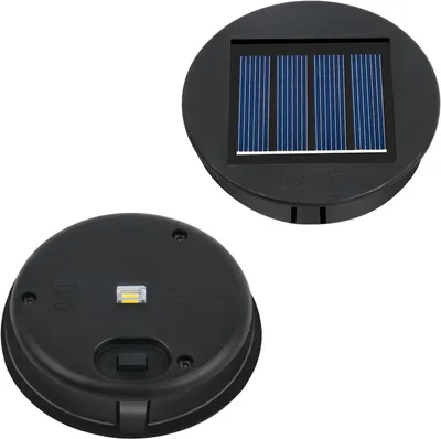 Produktbild von Solarpanels, 8 cm Durchmesser, 600 mAh Akku, IP65 wasserdicht, für Außenlaternen