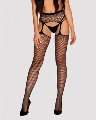 Produktbild von y Netz-Strapsstrumpfhose - Schwarz