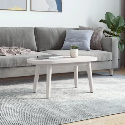 Immagine prodotto di Piano Tavolo Bianco 60x30x2,5cm in Legno Massello di Pino Ovale