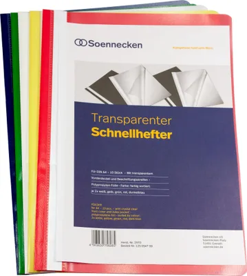 Produktbild von Schnellhefter 2970 DIN A4 PP sortiert 10 Stück Packung mit 10 Stück