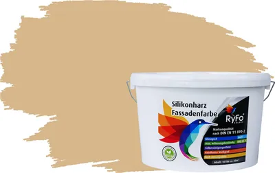 Produktbild von RyFo Colors Silikonharz Fassadenfarbe Lotuseffekt Trend Curcuma 10l - bunte Fassadenfarbe, weitere Braun Farbtöne und Größen erhältlich, Deckkraft Klasse 1