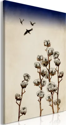 Produktbild von Italienischer Leinwand Leinwandbild - Baumwolle Branches (1 Part) Vertical 40x60 cm Blumen b-A-0688-b-a