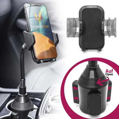 Produktbild von Mobilefox Universal Auto Handy Halterung PKW Getränke Schwanenhals KFZ Halter