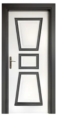 Produktbild von Schwarz-Weiße Kompletttür Designer Haustüren Moderne Innentür