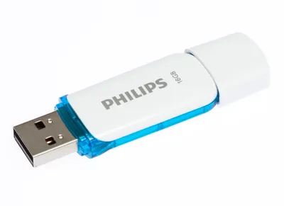 Produktbild von Philips USB-Stick 16GB Drive Snow, USB 2.0, Farbe: Blau