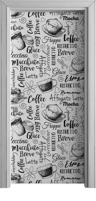 Produktbild von Tür Selbstklebende 90x210 cm Türfolie Türtapete Klebefolie - Bildunterschrift Kaffeemotiv