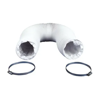 Image de SCANPART Premium Kit de tuyaux d'évacuation d'air, 100 mm, 3 m, blanc - 2 colliers de serrage inclus, pour sèche-linge et systèmes de ventilation