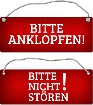 Produktbild von Rotes Bitte nicht stören - Bitte anklopfen Wendeschild mit Kordel Schild