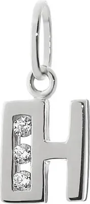 Produktbild von Buchstabe H Kleine Kettenanhänger 925 Sterlingsilber 8mm Alphabet Zirkonia 9180