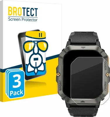 Produktbild von 3x BROTECT Schutzglas für Banlvs Smartwatch 2.02" Schutzfolie Panzer Folie Glas Display Schutz klar