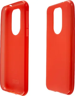 Two red phone cases are shown against a white background.