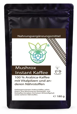 Produktbild von VITARAGNA Mushrox Instant Kaffee Pulver 180 g Arabica Kollagen Pilzextrakte