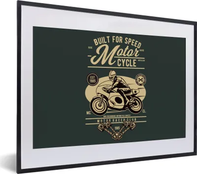 Produktbild von MuchoWow® MuchoWow® Gerahmtes Poster Mancave - Motorrad - Vintage - Zitate 40x30 cm - Poster mit zchwarzem Bilderrahmen - Bilderrahmen - Poster im Rahmen