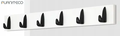 Produktbild von FURNITECO Wandgarderobe mit 6 Haken, modern, weiß