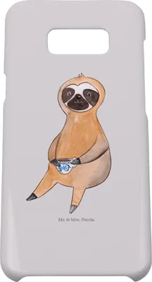 Produktbild von Mr. & Mrs. Panda Samsung Galaxy S8 plus Handyhülle  Faultier Kaffee - Grau Pastell - Geschenk, Coffeeaddict, Handycover, Handy, Hülle, Coffeelover, Cover, Coffee, Case