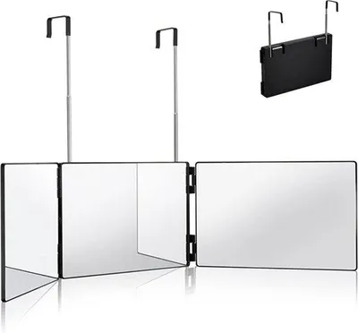 Produktbild von 360-Grad-Badkamerspiegel mit 3-Fach-LED-Licht und Haken
