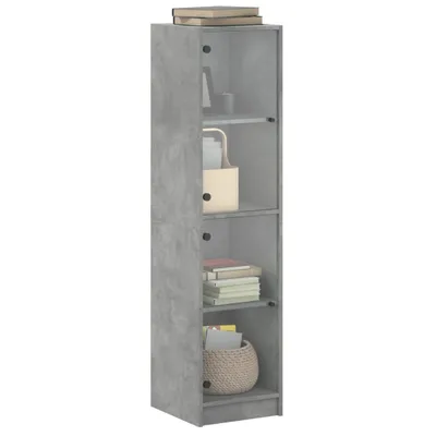 Immagine prodotto di Credenza con ante in vetro grigio cemento 35x37x142 cm