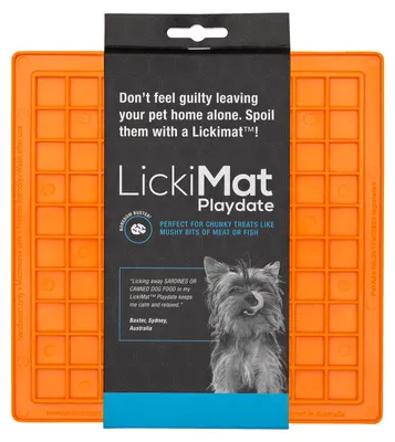 Image de LickiMat Playdate - petit 20 x 20 cm, couleur : orange
