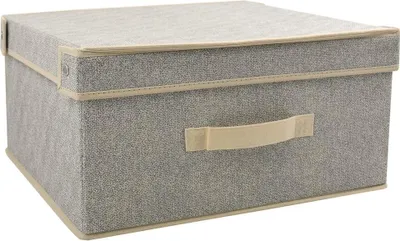 Produktbild von MSV Faltbox mit Deckel Aufbewahrungsbox Regalkorb Faltkiste Einschubkorb Spielkiste Grau - 41 x 35 x 20 cm