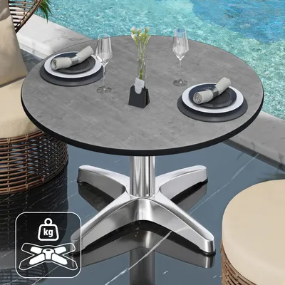 Produktbild von CPBL | Compact Loungetisch | Ø:H 70 x 42 cm | Beton / Aluminium | Zusatzgewicht | Bistro Loungetisch Gastro Tisch