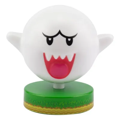 A 3D light shaped like a Boo character from Super Mario, standing on a green and yellow base.