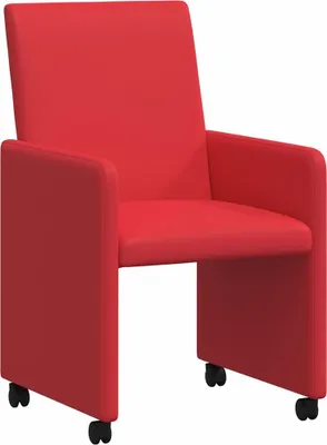 Image de vidaXL Chaises de salle à manger à roulettes, lot de 2, rouge, 57 x 66 x 94 cm, similicuir