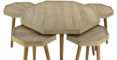 Produktbild von Eleganter Beistelltisch aus Holz in Beige für modernes Wohnzimmer