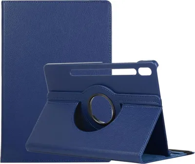 Produktbild von Kunstleder Hülle für Samsung Galaxy Tab S11 mit 360 Grad Rotation Design Blau