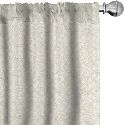 Produktbild von ABAKUHAUS Elfenbein Vorhänge, Gardinen, Geometrisches Shabby Chic-Motiv mit klassischem Effekt-Rokoko-Art-orientalischem arabischem Design, 2 Stück 75 x 245 cm, Creme Tan