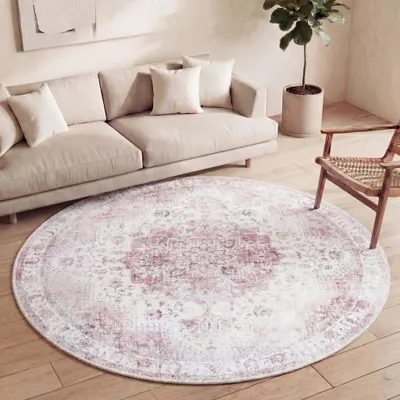 Image de Volero - Tapis vintage rond - Lago Rose - Ø 240 cm