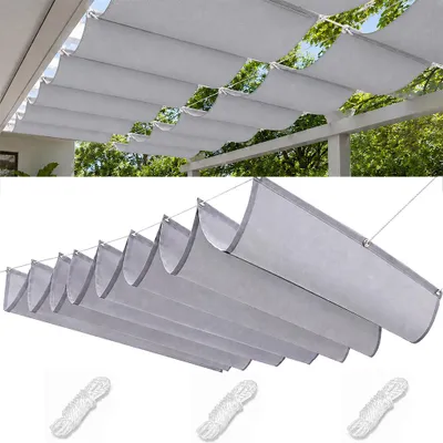 Produktbild von Welle Sonnensegel Hellgrau 2x3m Einziehbares mit Ösen Verstellbar Wellenmarkise UV-Schutz Sonnenschutz Wasserdicht für Gartenpavillon Pergola Balkon Terrasse