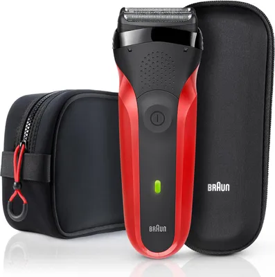 Produktbild von Braun Series 3 300Ts, Folienschaber, Schwarz, Rot, Akku, Nickel-Metallhydrid (NiMH), Integrierte Batterie, 20 min