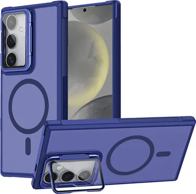 Image de Housse de protection pour Samsung Galaxy S24 Housse, anneau métallique pour chargement sans fil pliable caméra protection verre support