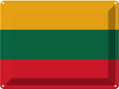 Obrázek produktu pro vianmo Kovová Nástěnná cedule 30x40 cm Litauens Flag of Lithuania