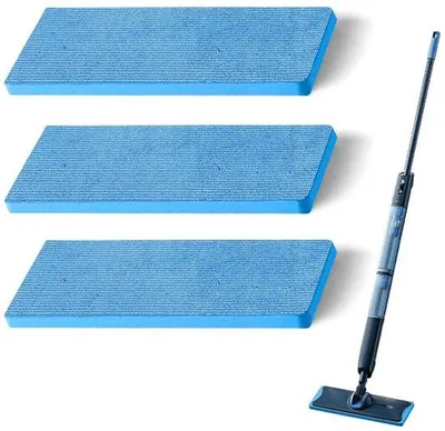 Produktbild von 3 Stück Ersatz-Wischmopptücher - Kompatibel mit den Philips OneUp 3000- und 5000-Serien - Wiederverwendbare - Mikrofaser-Wischmopp-Nachfüllung – Blau