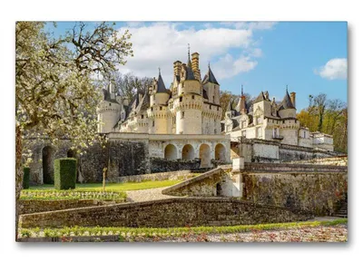 Produktbild von Premium Textil-Leinwand 90x60cm quer Schloss Ussé | Wandbild, HD-Bild auf Keilrahmen, Fertigbild auf hochwertigem Vlies, Leinwanddruck von Dirk Meutzner