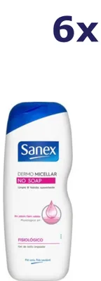 Produktbild von 6x Sanex douchegel Dermo Micellar No Soap 600ml