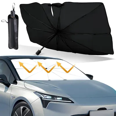 Image de Pare-soleil pour pare-brise de voiture, pliable, 138x78 cm, protection UV, protection contre la chaleur, universel
