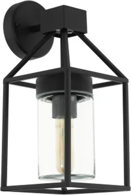 Produktbild von EGLO TRECATE, Wandbeleuchtung für den Außenbereich, Schwarz, Glas, IP44, I, Transparent