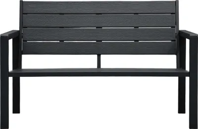Produktbild von vidaXL Gartenbank 120 cm HDPE Schwarz Holz-Optik