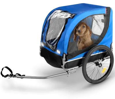 Productafbeelding van Hondenfietskar hondenkar fietskar hond - Blauw - Opvouwbaar - Tot 40 kg