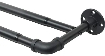 Obrázok produktu pre Teleskopická čierna tyč na závesy pre očká 74-236 cm