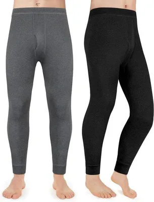 Imagen del producto de Pantalones térmicos para hombre Famanu - Ropa interior funcional - 2 pares - y gris - Tallas M a XXL