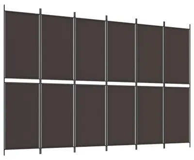 Immagine prodotto di vidaXL Set da 6 pannelli divisori Braun 300x200 cm in tessuto