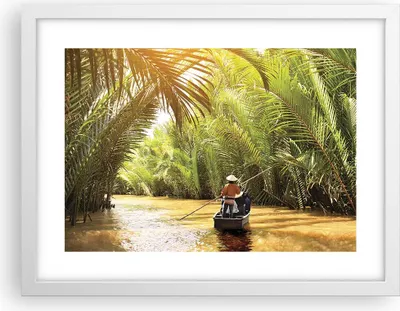 Produktbild von Gerahmtes Poster - Weißer Rahmen - Fluss Mekong £ódŸ - 40x30 cm - Wand Bild - Wanddeko - Wandbilder - Kunstposter - Wandposter - Bilderrahmen - Bilder - Kunstdruck - Wanddekoration - P2WAA40x30-4695