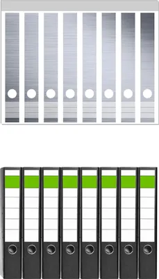 Produktbild von Wallario 8 Stück schmale Ordner inkl. Klebeetiketten mit Motive Muster aus grauen Streifen - Schraffur -  Set mit Rückenschildern / Ordnerrücken Stickern