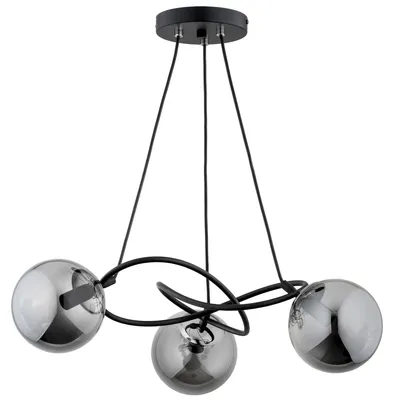 Obrázok produktu pre Závesná lampa VELTA čierna-dymová 3xE14x10W kov rozmery: 56x60x60 cm IP20 Alfa
