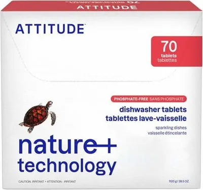 Zdjęcie produktu dla Tablety do Zmywarki 70 sztuk ATTITUDE ekologiczne zrównoważone