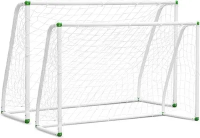 Produktbild von Fußballtor - PVC-Rahmen - 245x155x90cm - Schnelle Montage - Trainingsziel - Einfache Aufbau - 2 Stück